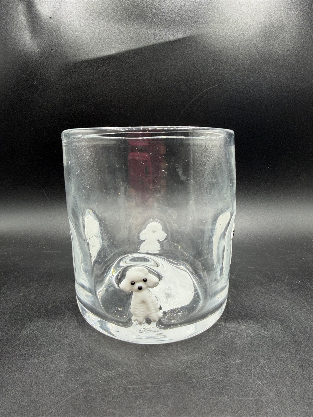 Madison Home Clear Glass Tumbler with White Poodle accent